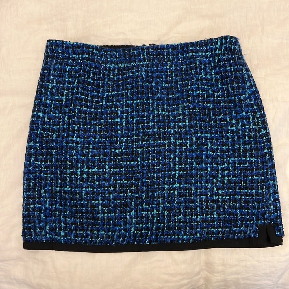 JCrew blue tweed mini skirt